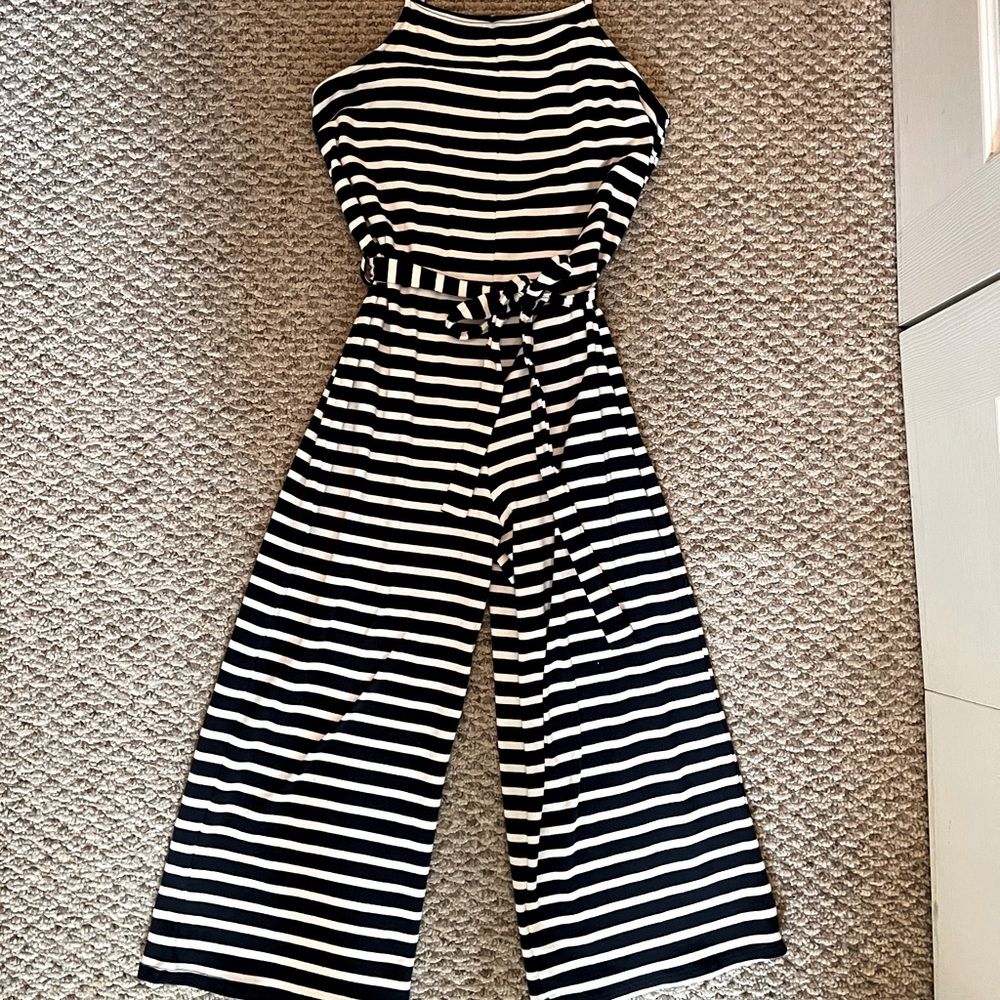 Blue & white romper